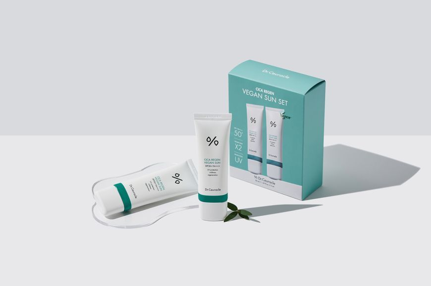 Набір сонцезахисних кремів з центелою Dr.Ceuracle Cica Regen Vegan Sun Set DUO, 2 в 1 060 фото Набір сонцезахисних кремів з центелою Dr.Ceuracle Cica Regen Vegan Sun Set DUO, 2 в 1 060 фото
